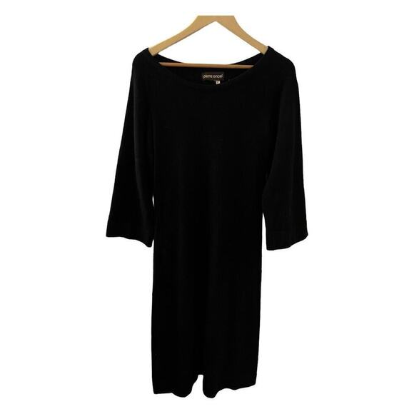 Vintage Pierre Ancel Cashmere Bell Sleeve Black Dress - Size 6 - Picture 4 of 7